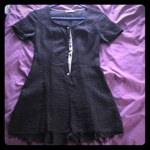 Lace up back festival romper